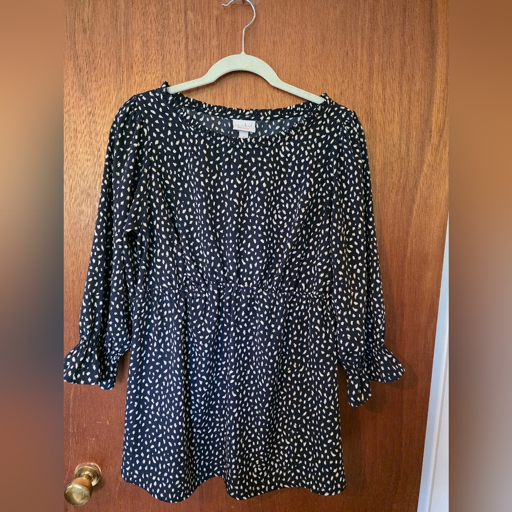 Navy & White Maternity Top